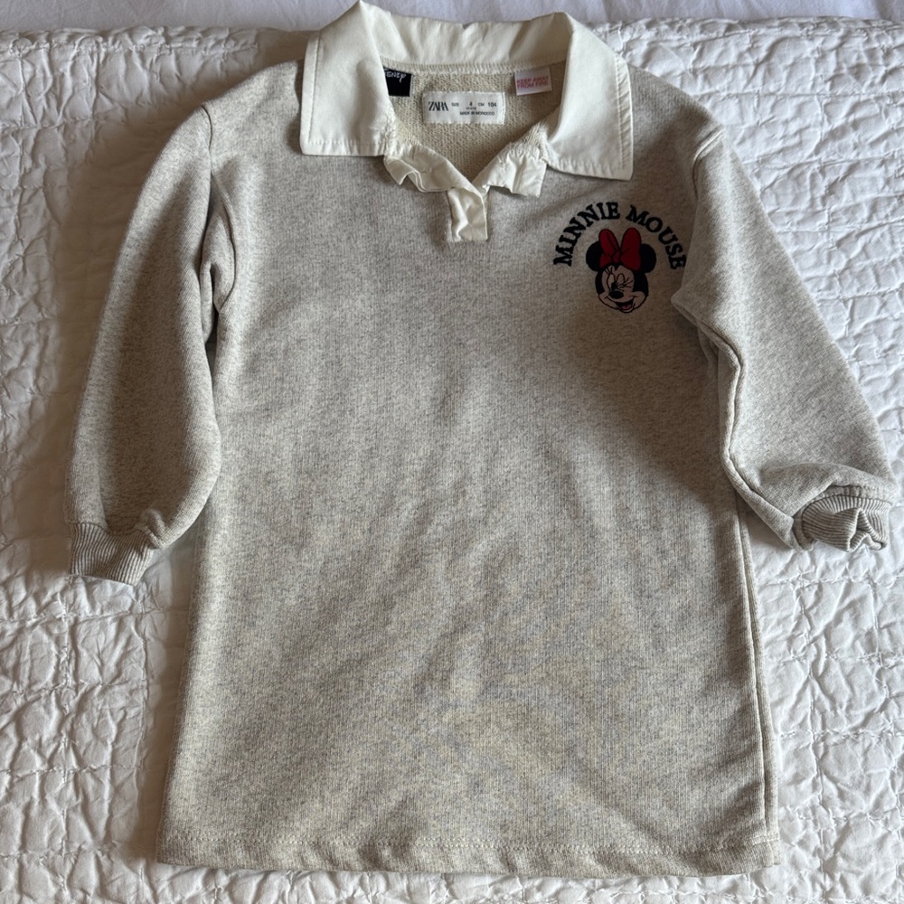 Minnie Mouse Kids Polo Dress - Gray